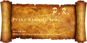 Pritz Kleopátra névjegykártya